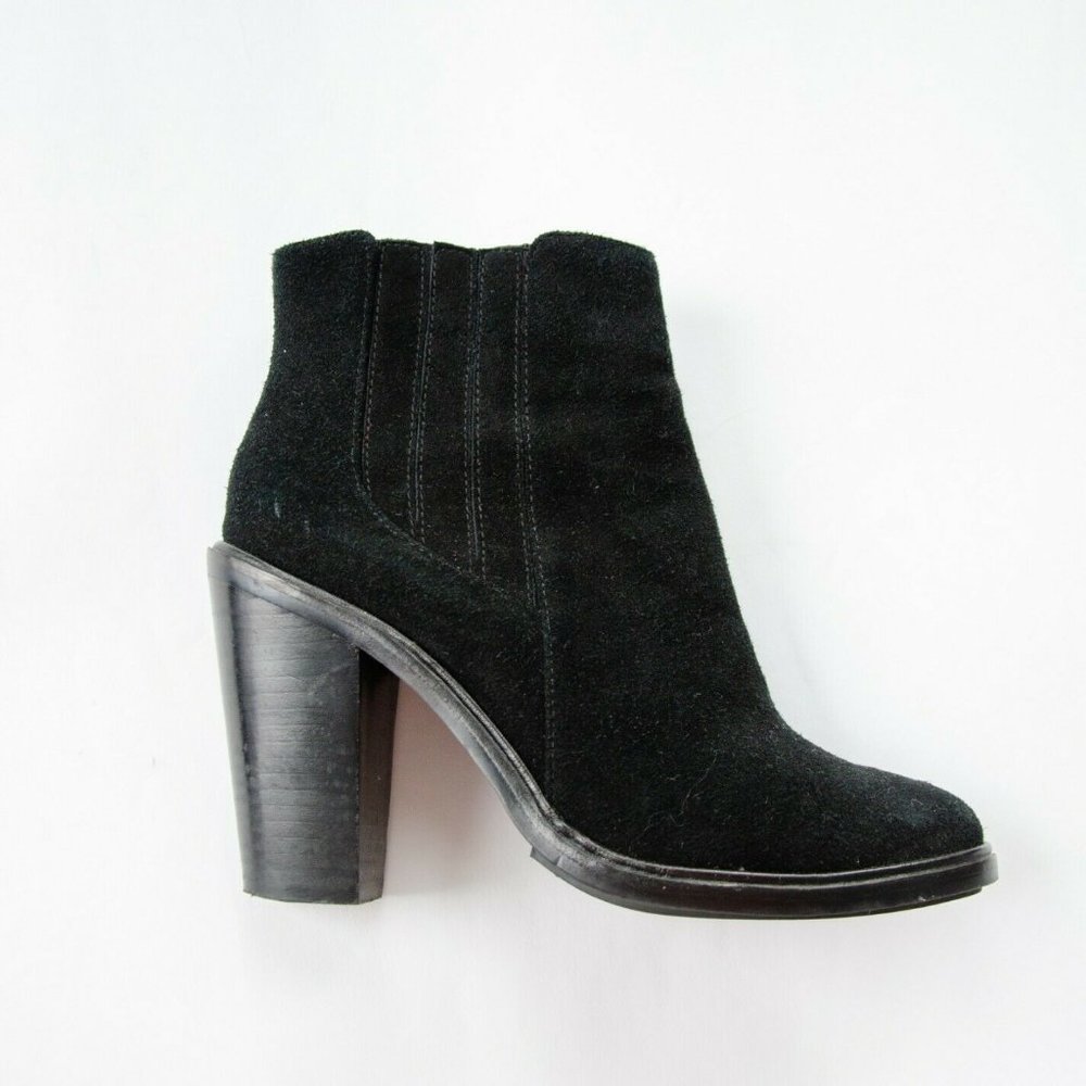 Joie Cloee Black Suede Heeled Ankle Booties 36.5 - Picture 3 of 8